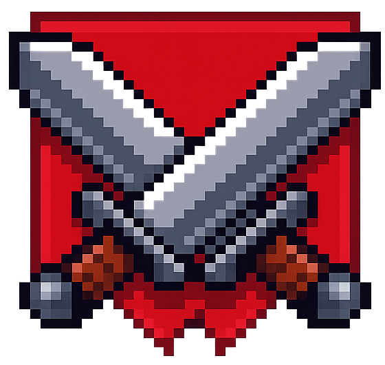 Pixelart-Symbol fuer die Front mit gekreuzten Schwertern.