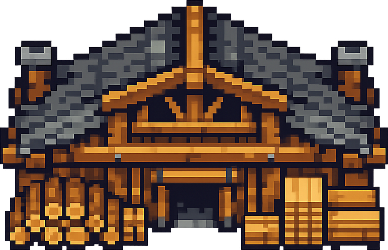 Pixelart-Holzverarbeitung auf Stufe 3.